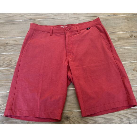Travis Matthew Shorts Mens 34 Red Performance Chino Tech Stretch Casual Golf - Picture 1 of 5